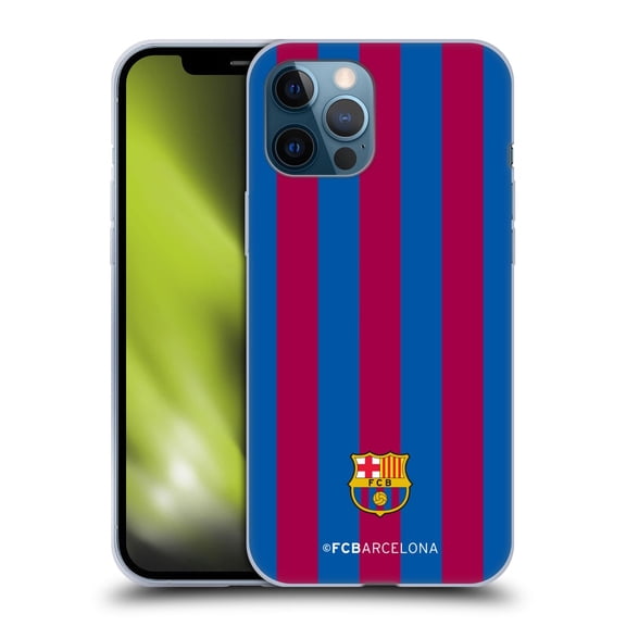 Head Case Designs Officially Licensed FC Barcelona Crest Stripes Soft Gel Case Compatible with Apple iPhone 12 Pro Max