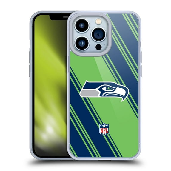 Head Case Designs NFL Seattle Seahawks Artwork Stripes Soft Gel Case for Apple iPhone 13 Pro