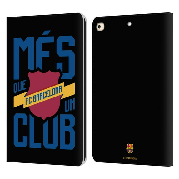 Head Case Designs Officially Licensed FC Barcelona Culé Més Que Un Club Leather Book Wallet Case Cover Compatible with Apple iPad 9.7 2017 / iPad 9.7 2018