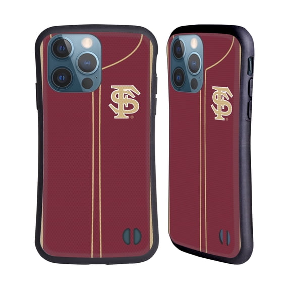 Head Case Designs Officially Licensed Florida State University FSU Florida State University Baseball Jersey Hybrid Case Compatible with Apple iPhone 13 Pro