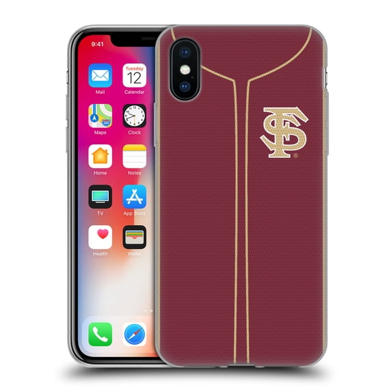 Head Case Designs Officially Licensed Florida State University FSU Florida State University Baseball Jersey Soft Gel Case Compatible with Apple iPhone X / iPhone XS