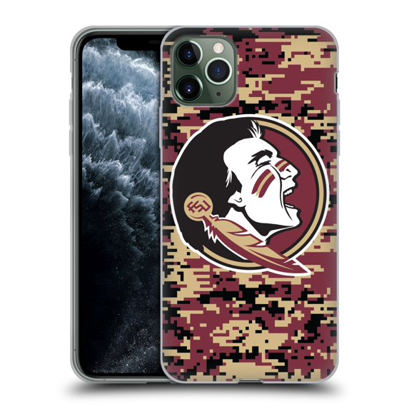 Head Case Designs Officially Licensed Florida State University FSU Florida State University Digital Camouflage Soft Gel Case Compatible with Apple iPhone 11 Pro Max