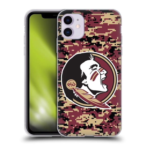 Head Case Designs Officially Licensed Florida State University FSU Florida State University Digital Camouflage Soft Gel Case Compatible with Apple iPhone 11