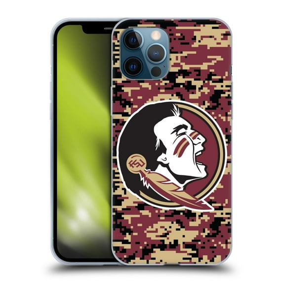 Head Case Designs Officially Licensed Florida State University FSU Florida State University Digital Camouflage Soft Gel Case Compatible with Apple iPhone 12 Pro Max