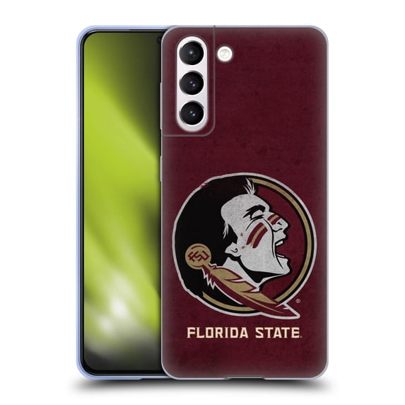 Head Case Designs Officially Licensed Florida State University FSU Florida State University Distressed Soft Gel Case Compatible with Samsung Galaxy S21 5G