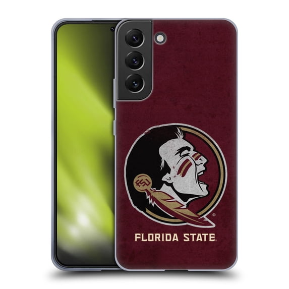 Head Case Designs Officially Licensed Florida State University FSU Florida State University Distressed Soft Gel Case Compatible with Samsung Galaxy S22+ 5G