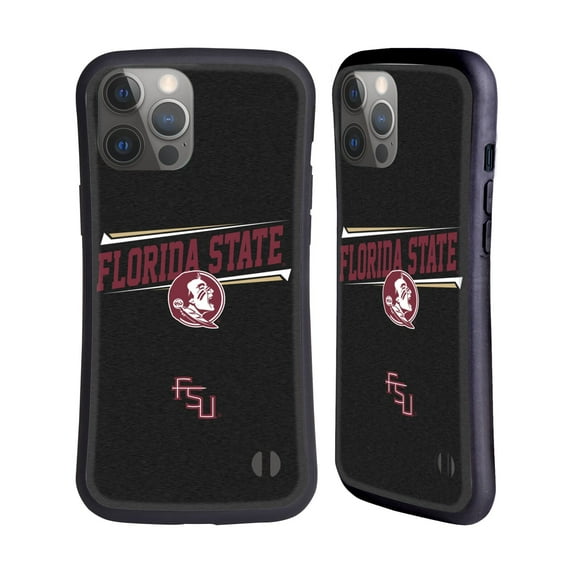 Head Case Designs Officially Licensed Florida State University FSU Florida State University Double Bar Hybrid Case Compatible with Apple iPhone 14 Pro Max