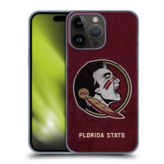 Head Case Designs Officially Licensed Florida State University FSU Florida State University Distressed Hard Back Case Compatible with Apple iPhone 15 Pro Max