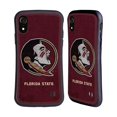 thumbnail image 1 of Head Case Designs Officially Licensed Florida State University FSU Florida State University Distressed Hybrid Case Compatible with Apple iPhone XR, 1 of 7