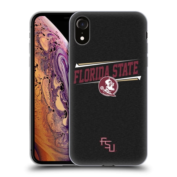Head Case Designs Officially Licensed Florida State University FSU Florida State University Double Bar Soft Gel Case Compatible with Apple iPhone XR