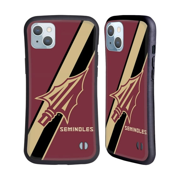 Head Case Designs Officially Licensed Florida State University FSU Florida State University Stripes Hybrid Case Compatible with Apple iPhone 14 Plus