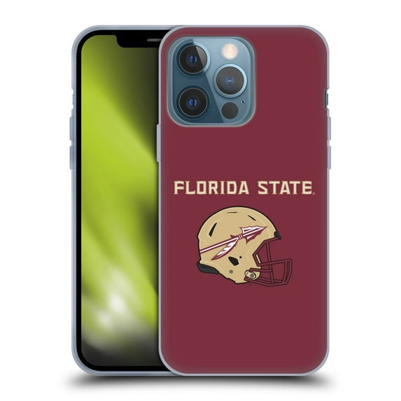 Head Case Designs Officially Licensed Florida State University FSU Florida State University Helmet Logotype Soft Gel Case Compatible with Apple iPhone 13 Pro