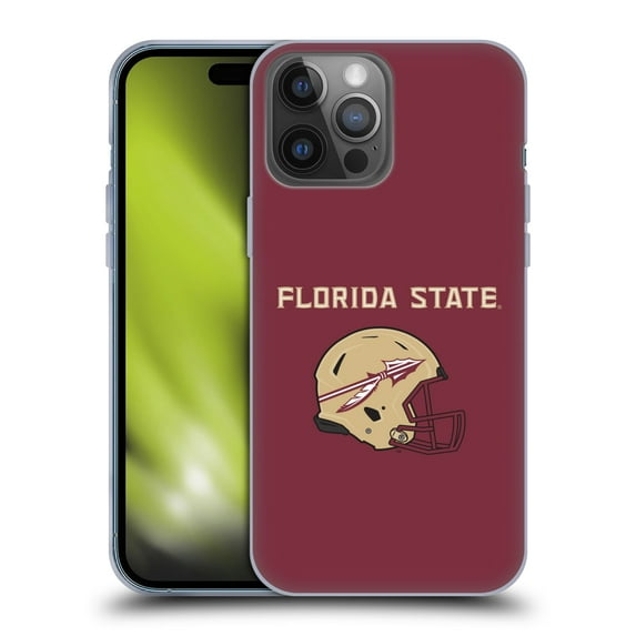 Head Case Designs Officially Licensed Florida State University FSU Florida State University Helmet Logotype Soft Gel Case Compatible with Apple iPhone 14 Pro Max