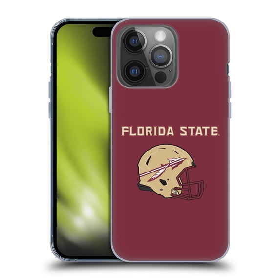 Head Case Designs Officially Licensed Florida State University FSU Florida State University Helmet Logotype Soft Gel Case Compatible with Apple iPhone 14 Pro