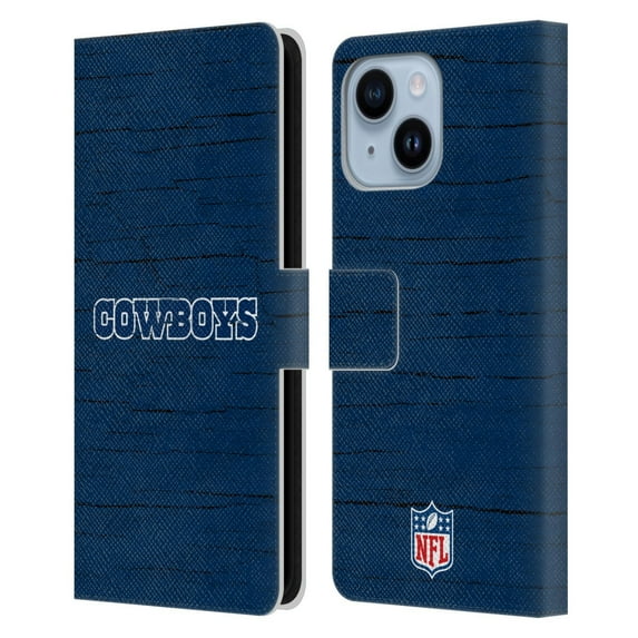 Head Case Designs NFL Dallas Cowboys Logo Distressed Look Leather Book Wallet Case Cover For Apple iPhone 14 Plus
