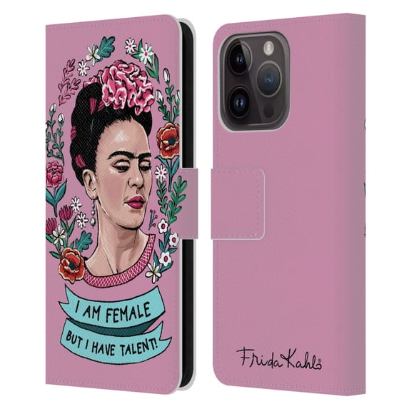 Head Case Designs Officially Licensed Frida Kahlo Art & Quotes Feminism Leather Book Wallet Case Cover Compatible with Apple iPhone 15 Pro