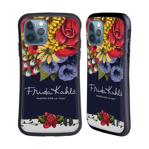 Head Case Designs Officially Licensed Frida Kahlo Red Florals Blooms Hybrid Case Compatible with Apple iPhone 12 / iPhone 12 Pro