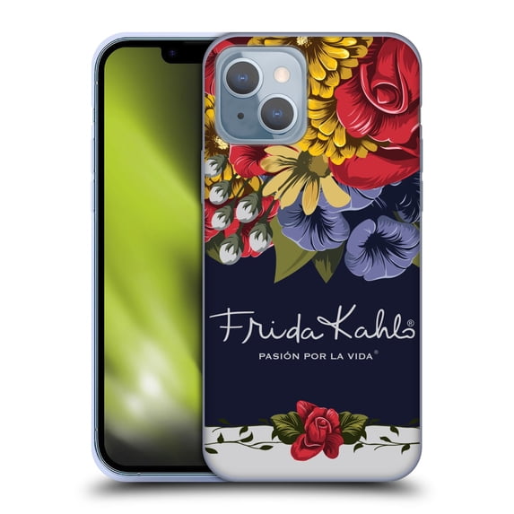 Head Case Designs Officially Licensed Frida Kahlo Red Florals Blooms Soft Gel Case Compatible with Apple iPhone 14