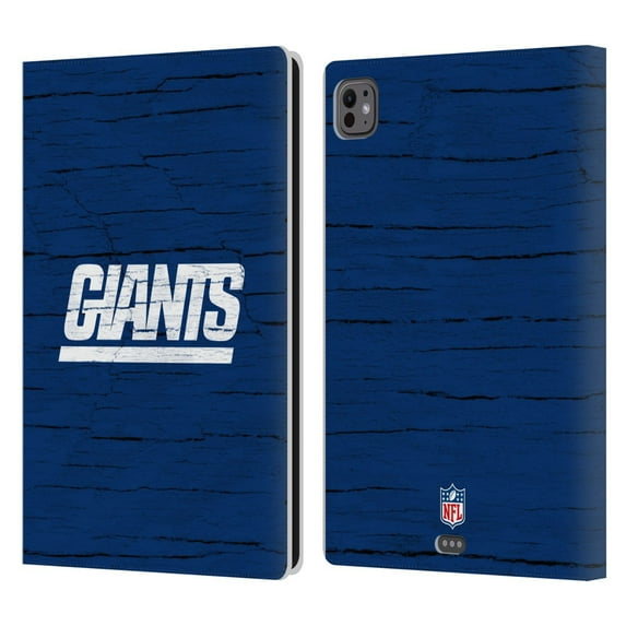 Head Case Designs NFL New York Giants Logo Distressed Look Leather Book Wallet Case Cover For Apple iPad Pro 11 M4 2024