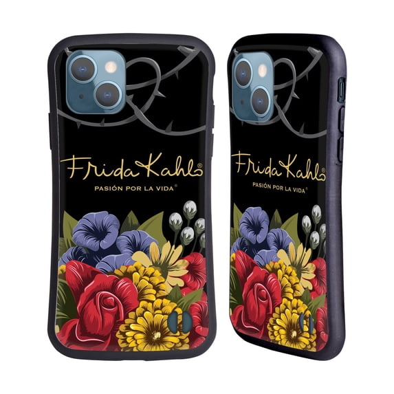 Head Case Designs Officially Licensed Frida Kahlo Red Florals Efflorescence Hybrid Case Compatible with Apple iPhone 13