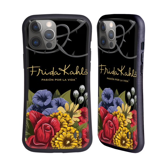 Head Case Designs Officially Licensed Frida Kahlo Red Florals Efflorescence Hybrid Case Compatible with Apple iPhone 14 Pro Max