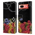 thumbnail image 1 of Head Case Designs Officially Licensed Frida Kahlo Red Florals Efflorescence Leather Book Wallet Case Cover Compatible with Google Pixel 7a, 1 of 6