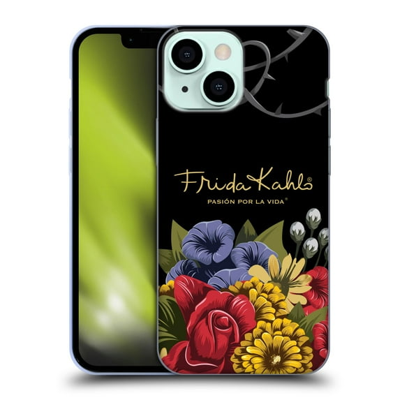 Head Case Designs Officially Licensed Frida Kahlo Red Florals Efflorescence Soft Gel Case Compatible with Apple iPhone 13 Mini