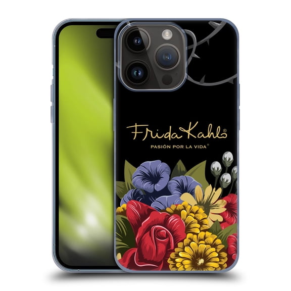 Head Case Designs Officially Licensed Frida Kahlo Red Florals Efflorescence Soft Gel Case Compatible with Apple iPhone 15 Pro
