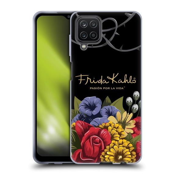 Head Case Designs Officially Licensed Frida Kahlo Red Florals Efflorescence Soft Gel Case Compatible with Samsung Galaxy A12 (2020)