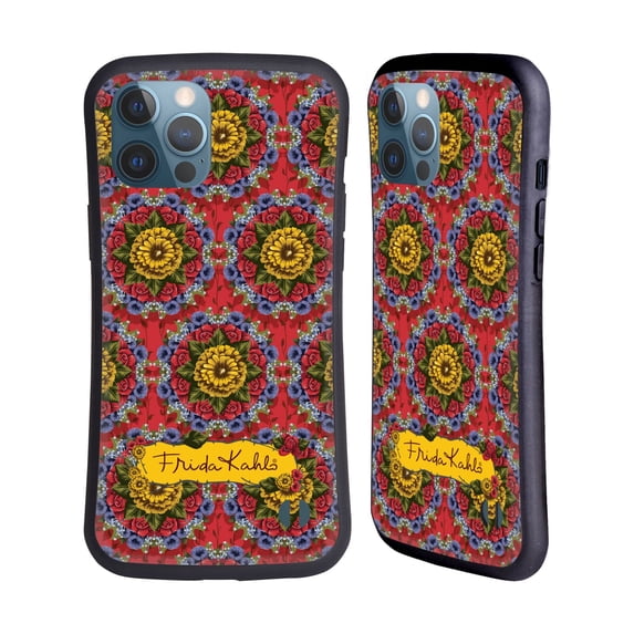 Head Case Designs Officially Licensed Frida Kahlo Red Florals Mandala Hybrid Case Compatible with Apple iPhone 12 Pro Max