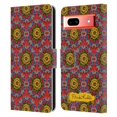thumbnail image 1 of Head Case Designs Officially Licensed Frida Kahlo Red Florals Mandala Leather Book Wallet Case Cover Compatible with Google Pixel 7a, 1 of 6