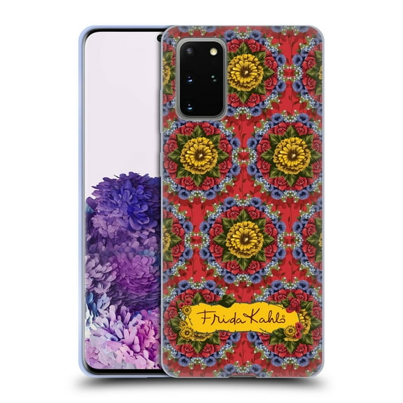 Head Case Designs Officially Licensed Frida Kahlo Red Florals Mandala Soft Gel Case Compatible with Samsung Galaxy S20+ / S20+ 5G