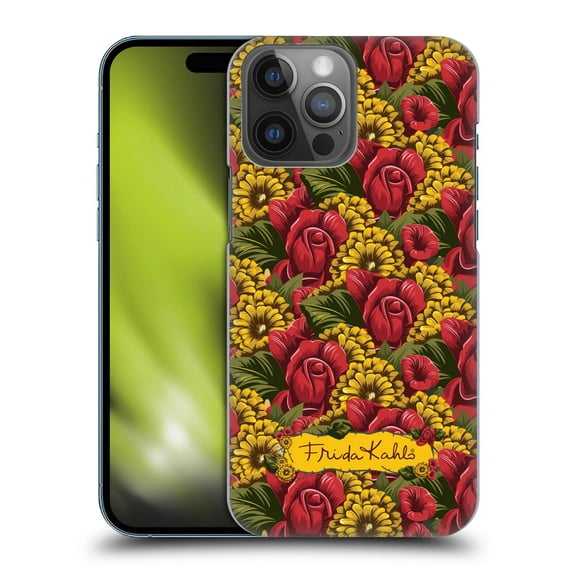 Head Case Designs Officially Licensed Frida Kahlo Red Florals Pattern Hard Back Case Compatible with Apple iPhone 14 Pro Max