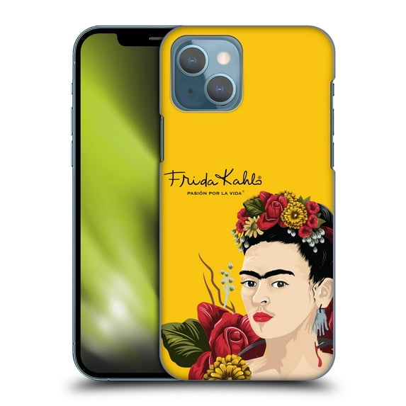 Head Case Designs Officially Licensed Frida Kahlo Red Florals Portrait Hard Back Case Compatible with Apple iPhone 13
