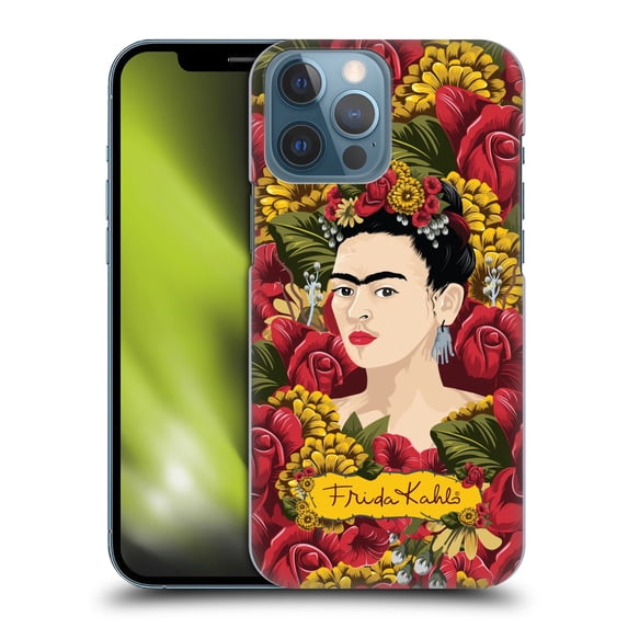 Head Case Designs Officially Licensed Frida Kahlo Red Florals Portrait Pattern Hard Back Case Compatible with Apple iPhone 13 Pro Max