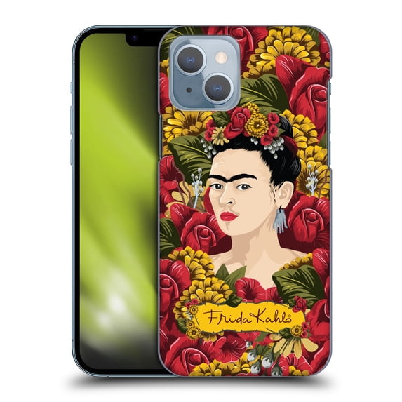 Head Case Designs Officially Licensed Frida Kahlo Red Florals Portrait Pattern Hard Back Case Compatible with Apple iPhone 14