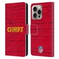 thumbnail image 1 of Head Case Designs NFL Kansas City Chiefs Logo Distressed Look Leather Book Wallet Case Cover For Apple iPhone 16 Pro, 1 of 6