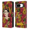 thumbnail image 1 of Head Case Designs Officially Licensed Frida Kahlo Red Florals Portrait Pattern Leather Book Wallet Case Cover Compatible with Google Pixel 8, 1 of 6