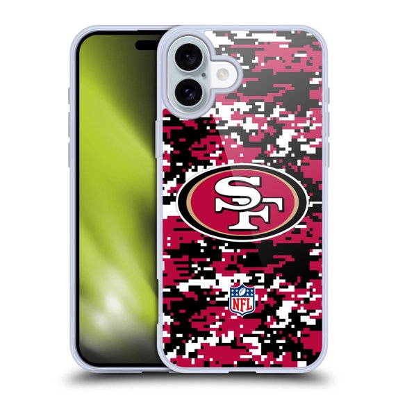 Head Case Designs NFL San Francisco 49ers Graphics Digital Camouflage Soft Gel Case for Apple iPhone 16 Plus