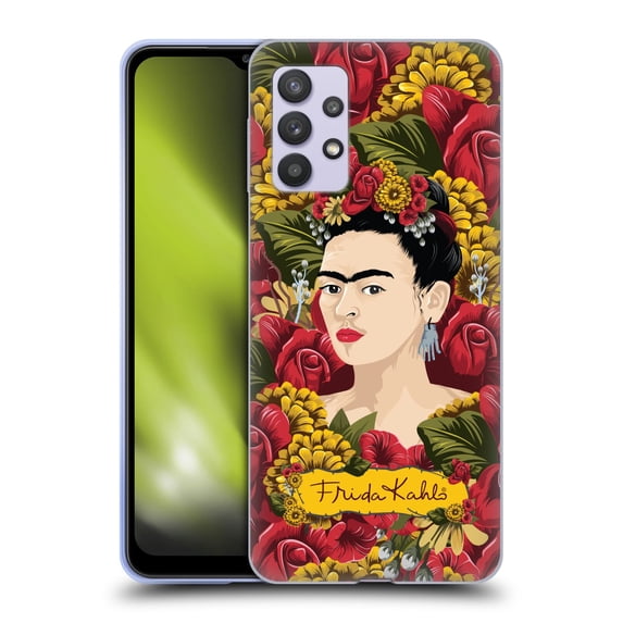 Head Case Designs Officially Licensed Frida Kahlo Red Florals Portrait Pattern Soft Gel Case Compatible with Samsung Galaxy A32 5G / M32 5G (2021)