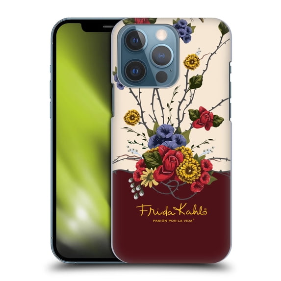 Head Case Designs Officially Licensed Frida Kahlo Red Florals Shrub Hard Back Case Compatible with Apple iPhone 13 Pro