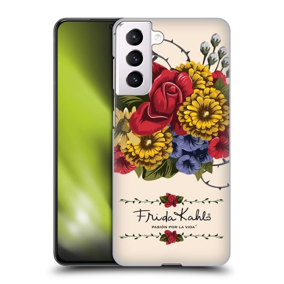 Head Case Designs Officially Licensed Frida Kahlo Red Florals Vine Hard Back Case Compatible with Samsung Galaxy S21 5G