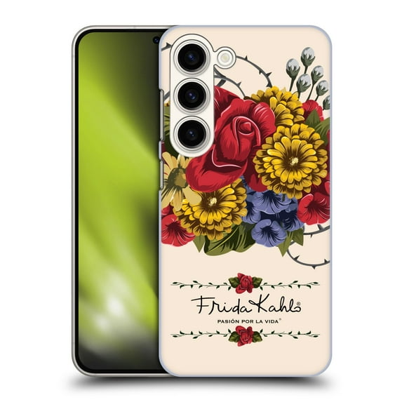 Head Case Designs Officially Licensed Frida Kahlo Red Florals Vine Hard Back Case Compatible with Samsung Galaxy S23 5G