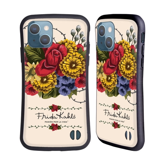 Head Case Designs Officially Licensed Frida Kahlo Red Florals Vine Hybrid Case Compatible with Apple iPhone 13