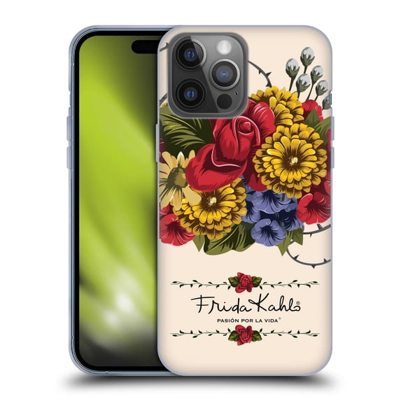 Head Case Designs Officially Licensed Frida Kahlo Red Florals Vine Soft Gel Case Compatible with Apple iPhone 14 Pro Max