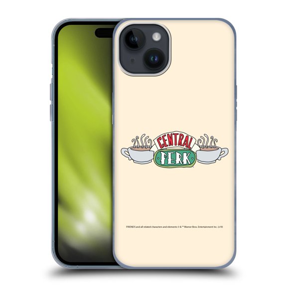 Head Case Designs Officially Licensed Friends TV Show Iconic Central Perk Soft Gel Case Compatible with Apple iPhone 15 Plus