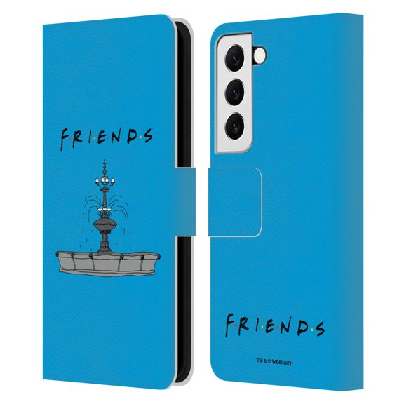 Head Case Designs Officially Licensed Friends TV Show Iconic Fountain Leather Book Wallet Case Cover Compatible with Samsung Galaxy S22 5G
