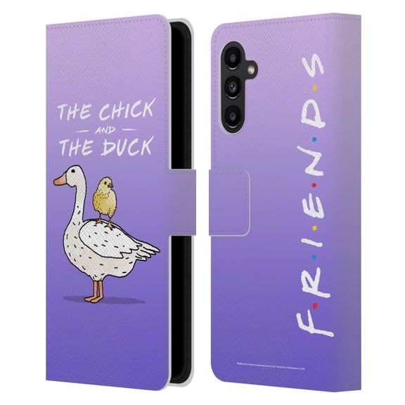 Head Case Designs Officially Licensed Friends TV Show Key Art Chick And Duck Leather Book Wallet Case Cover Compatible with Samsung Galaxy A13 5G (2021)