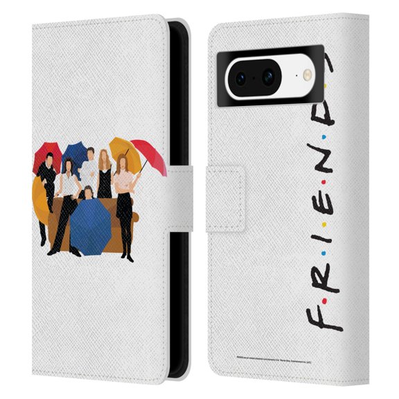 Head Case Designs Officially Licensed Friends TV Show Key Art Logo Opening Sequence Leather Book Wallet Case Cover Compatible with Google Pixel 8
