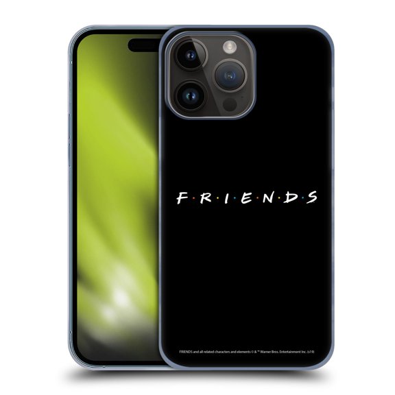 Head Case Designs Officially Licensed Friends TV Show Logos Black Hard Back Case Compatible with Apple iPhone 15 Pro Max